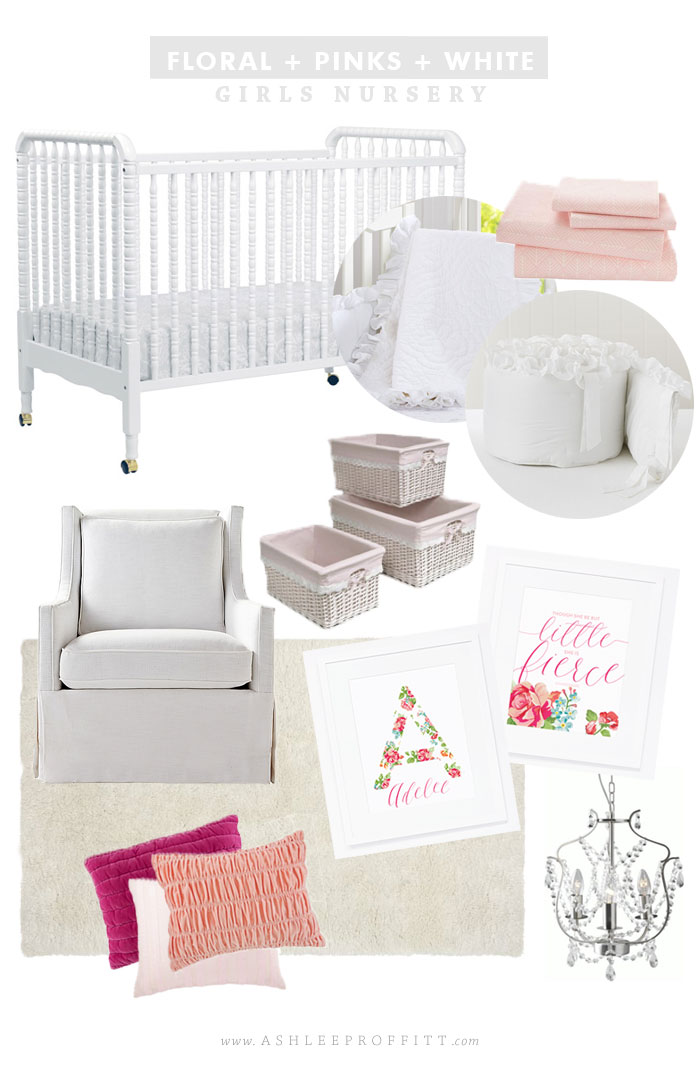 Curated Rooms: Girls Nursery in Floral, Pinks & White | by Ashlee Proffitt