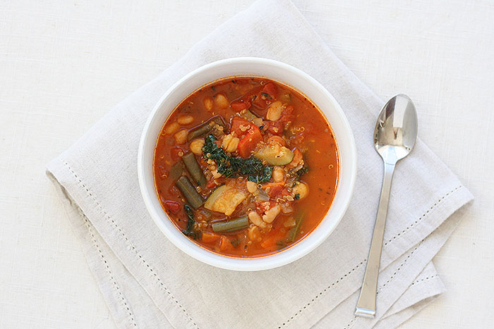 Recipe: Kale & Quinoa Minestrone Soup | Kate Sacra for Ashlee Proffitt