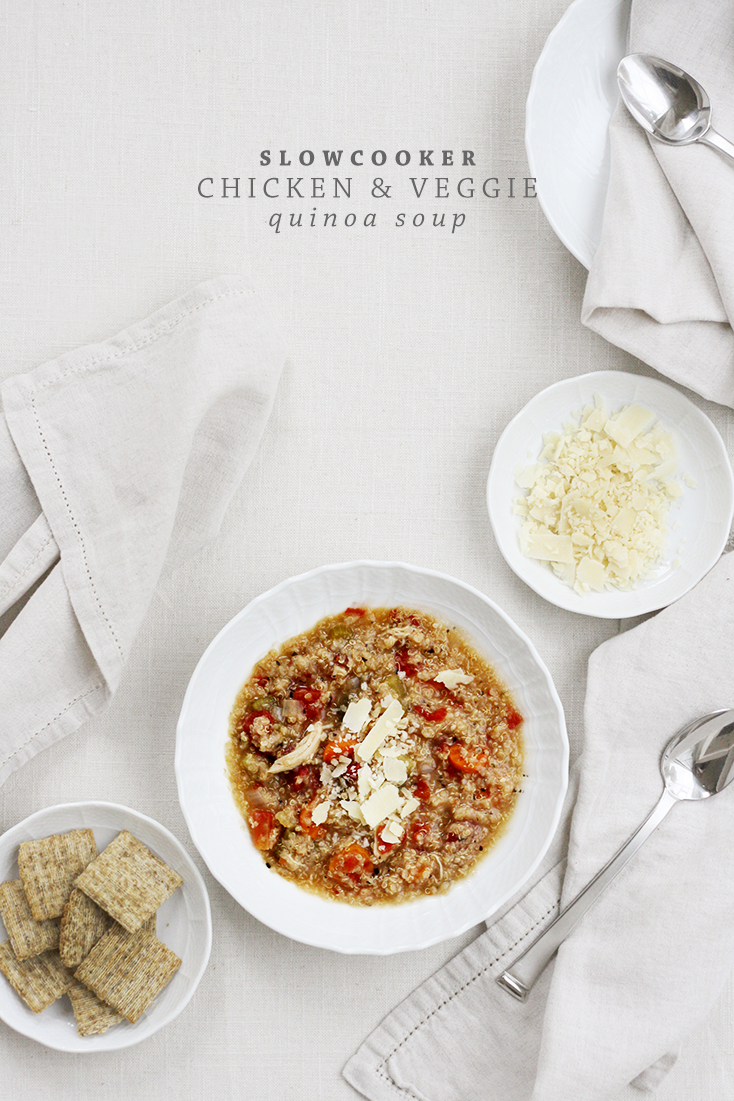 Slowcooker Chicken Quinoa Veggie Soup | Ashlee Proffitt
