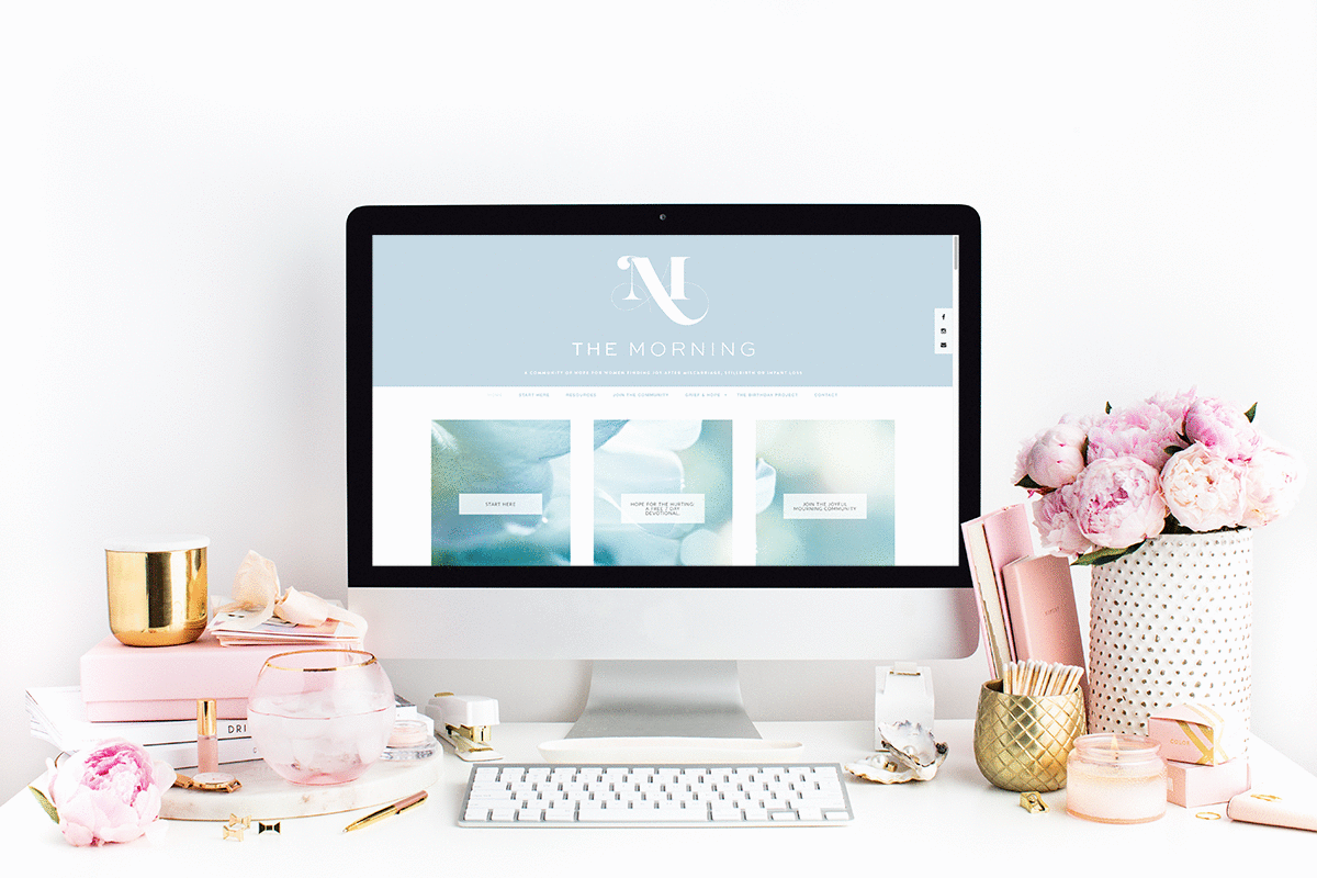 Website Design via WordPress & Bluchic Themes | The Morning: A Community for Women Grieving the Loss of a Baby | Branding by Laura Kashner | The Morning by Ashlee Proffitt